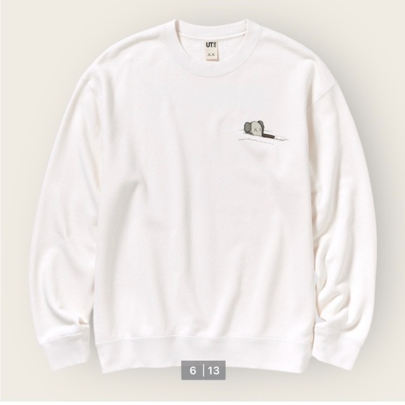 NWT | Uniqlo UT x Kaws | Sweatshirt | White (Kids Size 13) - Picture 2 of 5